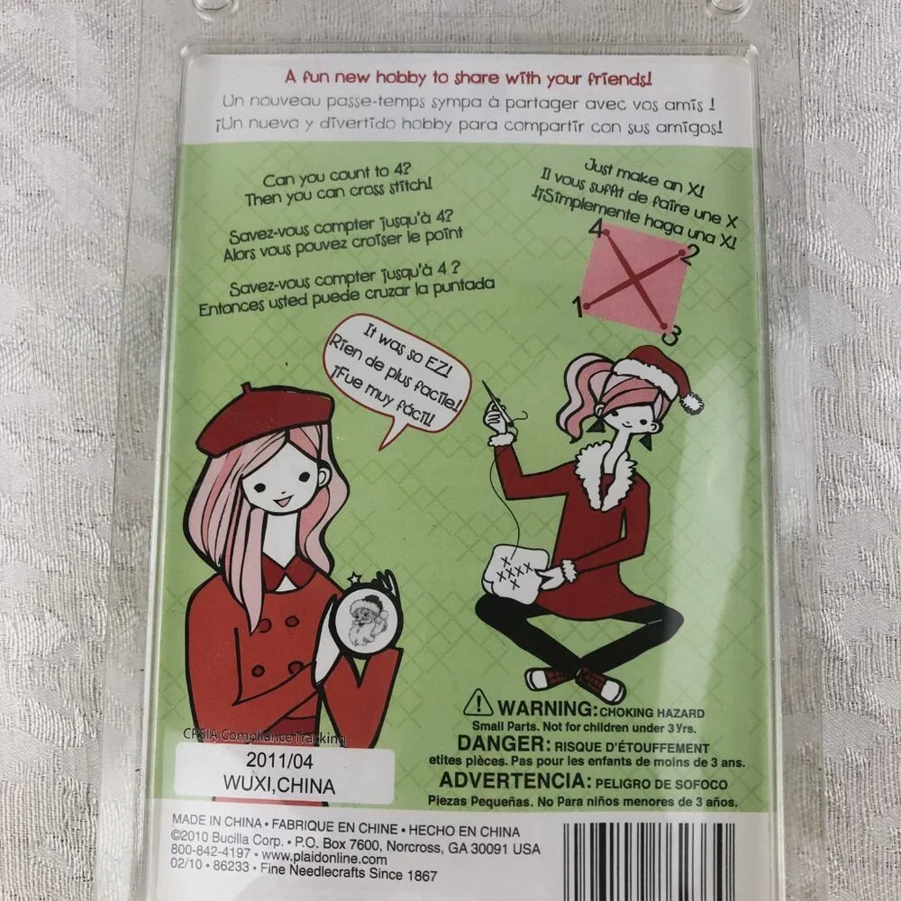 Bucilla Let It Snow Cross Stitch Ornament Kit & Creatology Santa Foam Craft NWT